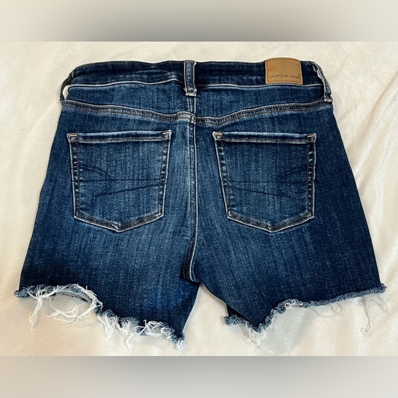 American Eagle Outfitters Women's Blue Hi-Rise Shortie Denim Shorts Size 0 - Picture 10 of 12